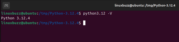 Python 3.12.4 Version Check Ubuntu 24.04